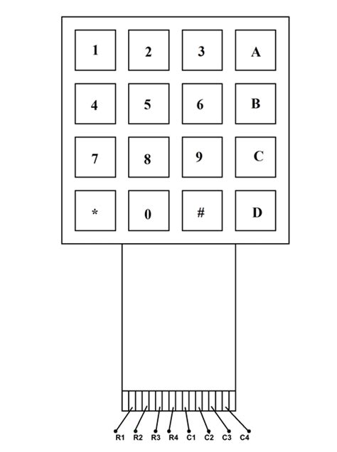 4x4 Keypad Module Pinout, Configuration, Features, Circuit & Datasheet