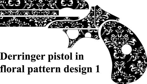 ArtStation - Derringer pistol in vintage Floral Patterns Vector svg ...