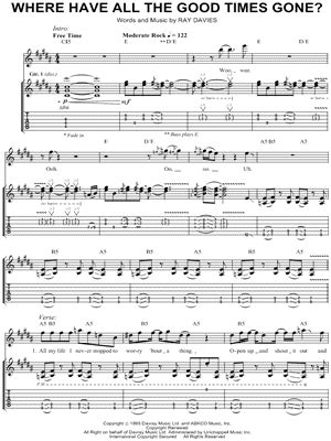 "Where Have All the Good Times Gone?" Sheet Music - 1 Arrangement Available Instantly - Musicnotes