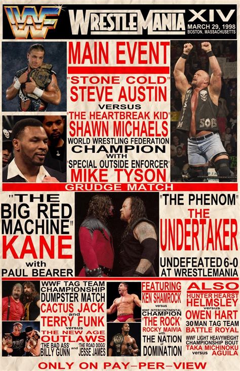 Wrestlemania 14 match poster. : r/SquaredCircle