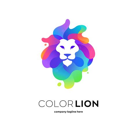 Premium Vector | Colorful lion logo