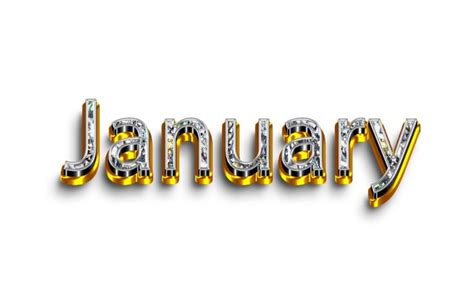 January png image, Word January png, January gold diamond text effects ...