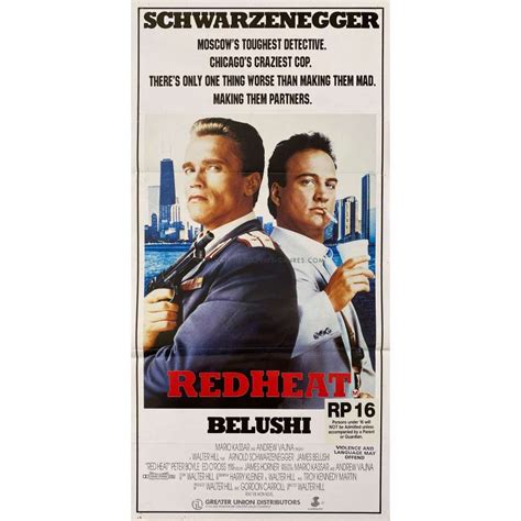 RED HEAT Australian Movie Poster - 13x30 in. - 1988