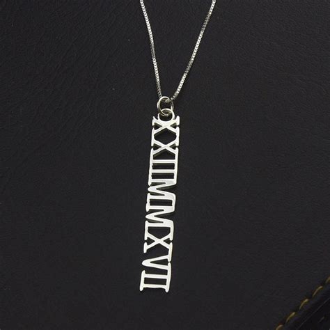 Roman Numeral Necaklce, Custom Roman Numeral Necklace, Personalized Roman Numeral Necklace ...