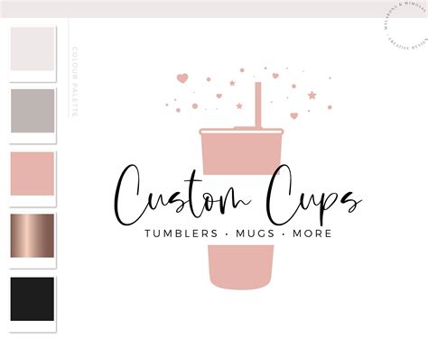 Custom Cups Logo Design • Macarons and Mimosas