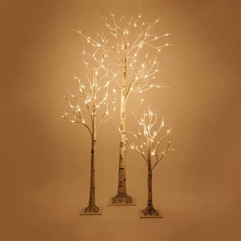 Warm White LED Birch Tree