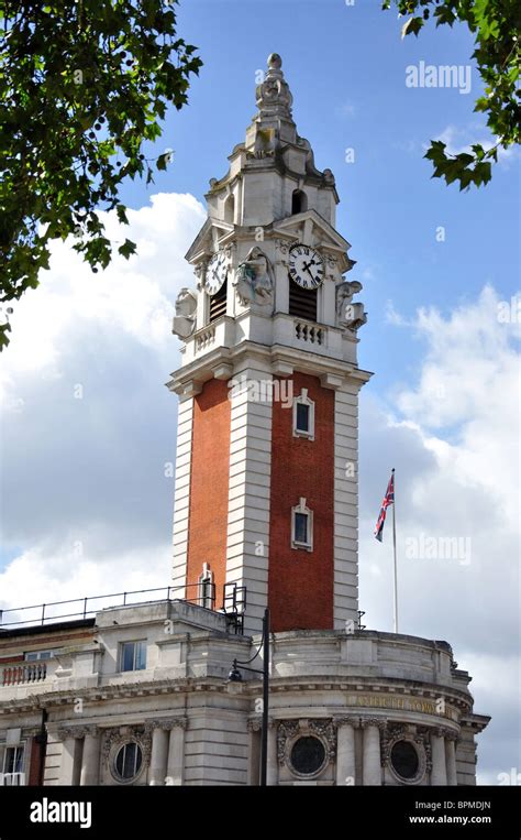 Clock Tower, Lambeth Town Hall, Brixton Hill, Brixton, London Borough ...