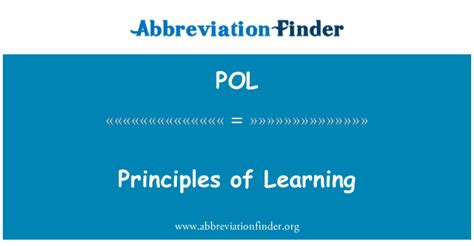 POL Definition: Principles of Learning | Abbreviation Finder