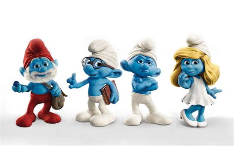 HD wallpaper: The Smurfs Characters, four Smurf figures, 3D, cartoon ...