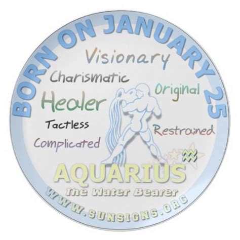 January 25th Birthday - Aquarius Dinner Plate | Zazzle