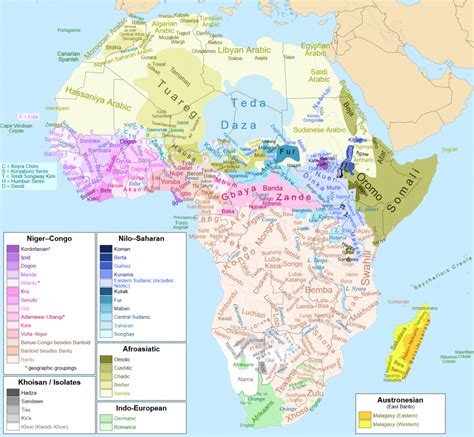 Language families spoken in Africa - Vivid Maps