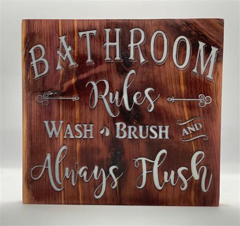 Bathroom Rules sign | Etsy