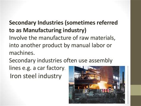 Secondary industries