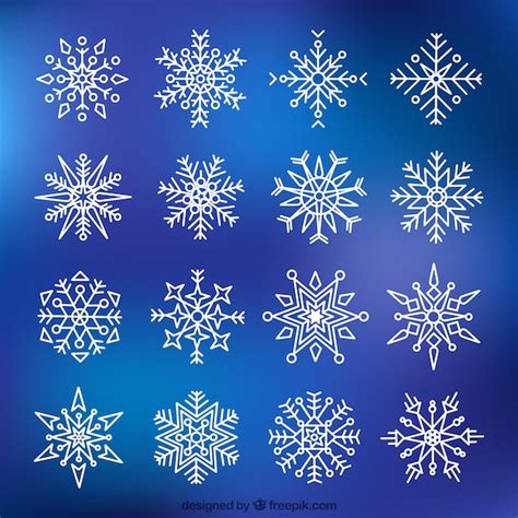 geometric shapes collection of snowflakes Vector | Free Download