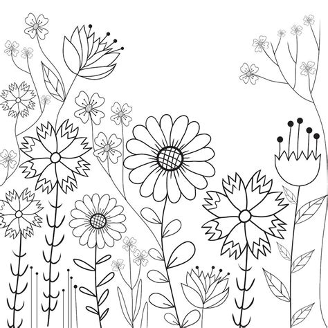 Flower Drawing, Line Drawing, Flower Art, Doodle Art Flowers, Flower Doodles, Doodle Art Designs ...