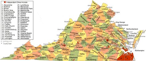 Virginia County Map Printable