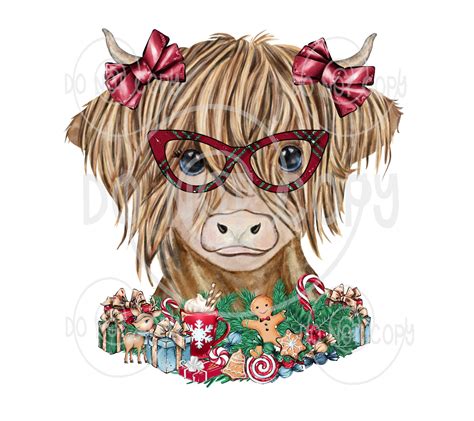 Highland Christmas Cow Digital Download Png Jpeg - Etsy