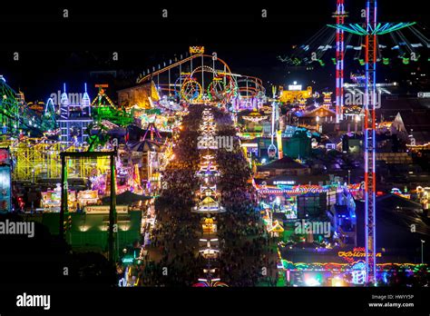 Germany, Munich, view to Oktoberfest at night Stock Photo - Alamy