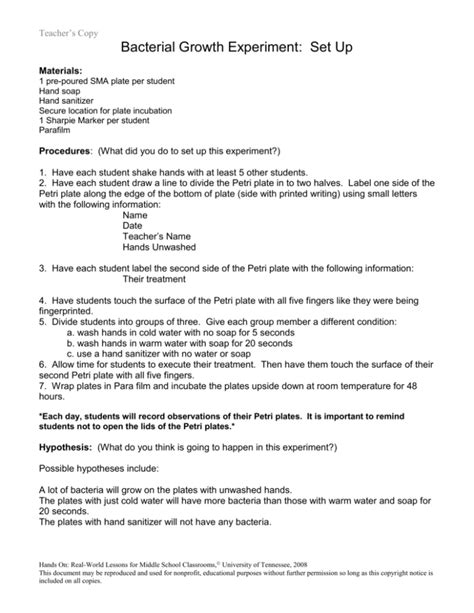 Bacterial Growth Experiment