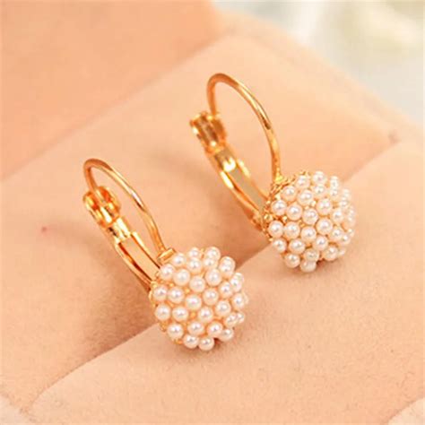 Aliexpress.com : Buy Cute Simulated pearl Earrings Gold Color Ear Accessories Stud Earrings for ...