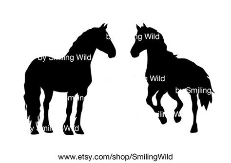 Friesian Horse Svg Clipart Silhouette Vector Graphic Art - Etsy