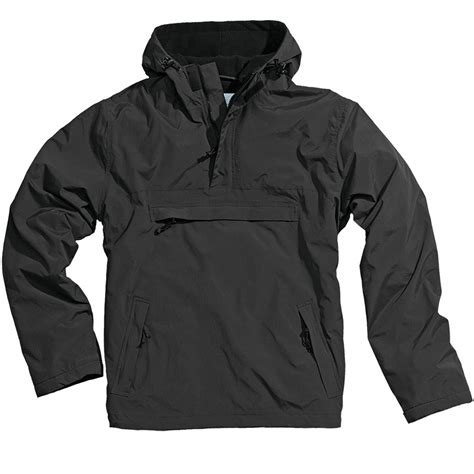 Surplus Windbreaker Mens Wind Rain Hooded Jacket Warm Fleece Lining Black S-XXL | eBay