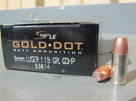 50 round box - 9mm Luger Speer Gold Dot 115 Grain Hollow Point LE Ammo ...