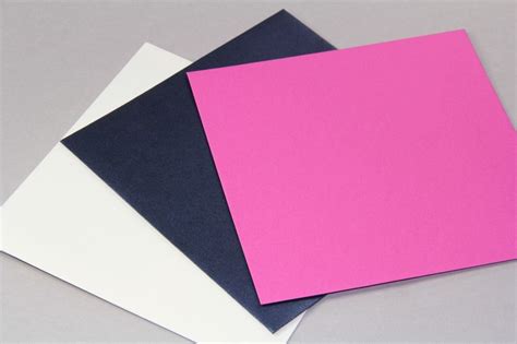 The three finishes that the square envelopes are offered in. Smooth matte, shimmering metallic ...