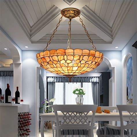 20INCH Tiffany europe shell pendant light European Mediterranean style dining room bedroom bar ...