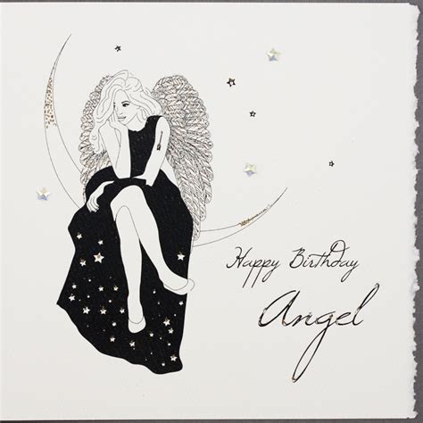 Happy Birthday Angel - Handmade Open Birthday Card - S17 - Tilt Art