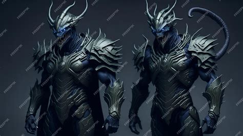 Premium AI Image | alien warrior with chitinous armor and a deadly tail Character concept for ...