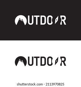 Outdoor Logo Design Black White Color Stock Vector (Royalty Free) 2113970825 | Shutterstock