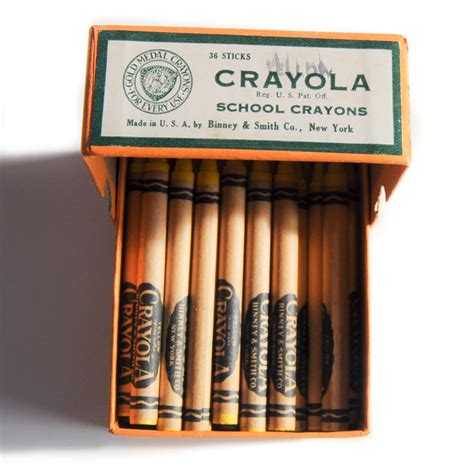 Crayola 36 Count Yellow Vintage Crayon Box: What's Inside the Box ...