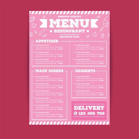 Pink Menu Template