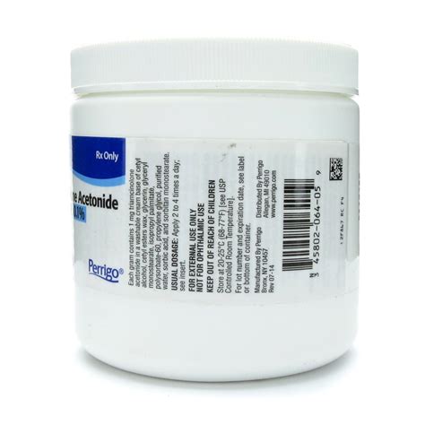 Triamcinolone Acetonide, 0.10%, Cream, 454gm (16oz) Jar Each | McGuff ...