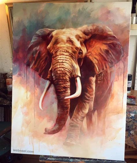 30 Beautiful and Hyper-Realistic Acrylic Paintings for your inspiration | Elephant painting ...