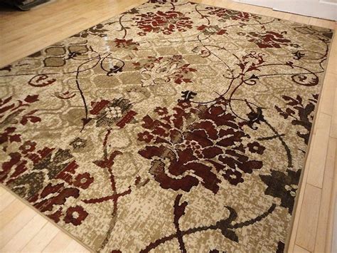 Modern Burgundy Rugs Living Dining Room Red Cream Beige Area Rugs 8x10 Rugs Clearance ...