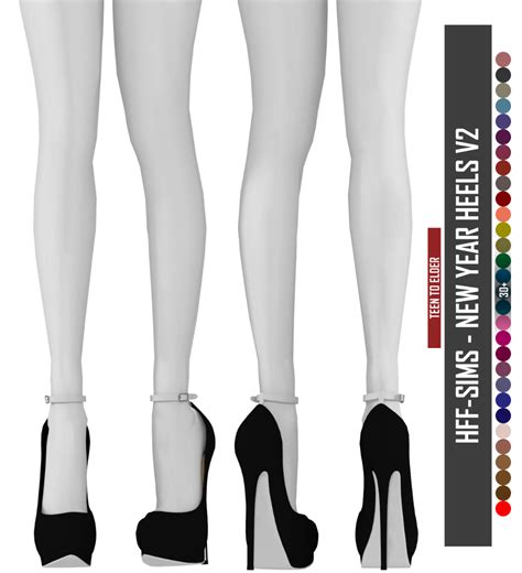 HFF-SIMS | NEW YEAR HEELS V2 - REDHEADSIMS - CC | Sims new, Sims 4, Sims 4 toddler