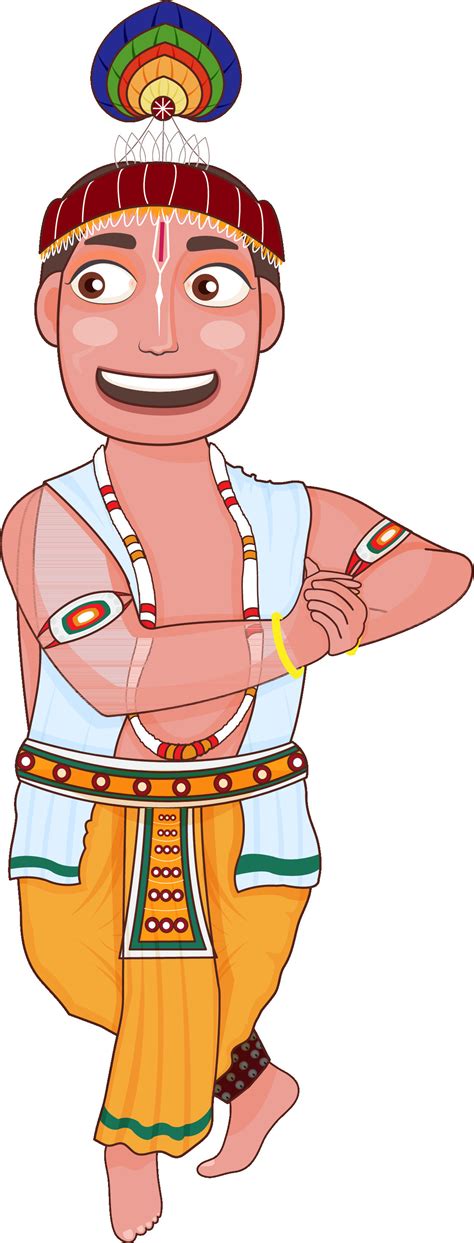 Cheerful Young Lord Krishna In Manipuri Dance. 24557237 Vector Art at ...