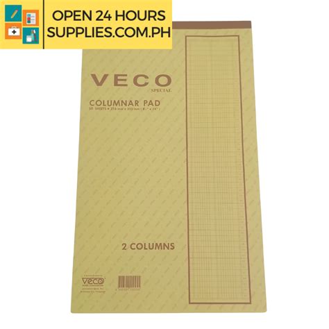 Columnar Pad (Veco) - 216 x 355 mm 2, 3, 4, and 5 columns 50 sheets - Supplies 24/7 Delivery