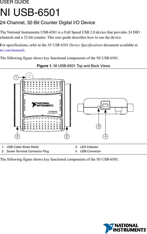 NI USB 6501 User Guide National Instruments