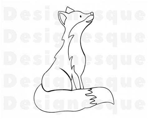 Fox Outline SVG Fox SVG Fox Mascot SVG Cute Fox Fox | Etsy