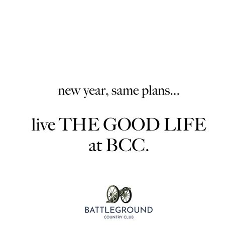 Resolutions? WHY MESS WITH A... - Battleground Country Club