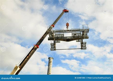 Installation of lifts stock image. Image of accomplish - 22487385