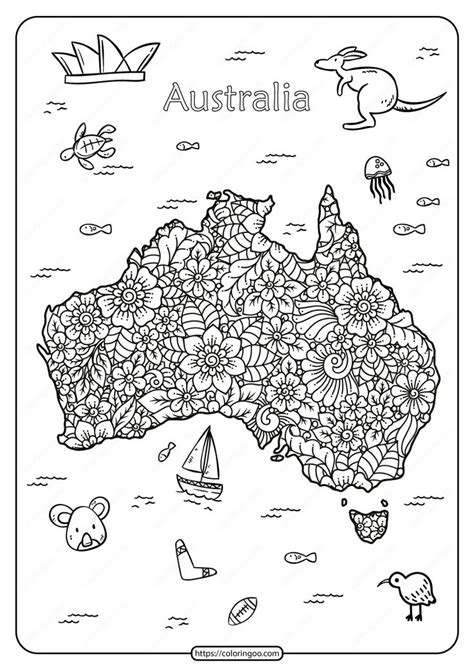 Free Printable Happy Australia Day Coloring Page