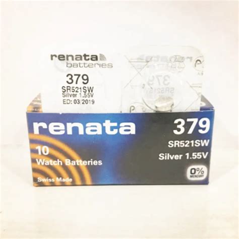 100Pcs/Lot renata Silver Oxide Watch Battery 379 SR521SW 521 1.55V 100% original brand renata ...