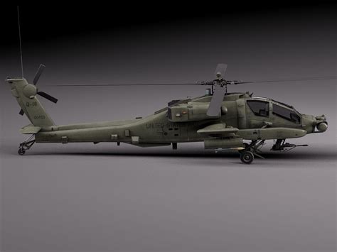 AH-64A Apache Helicopter 3D Model .max .obj .3ds .fbx .c4d .lwo .lw ...