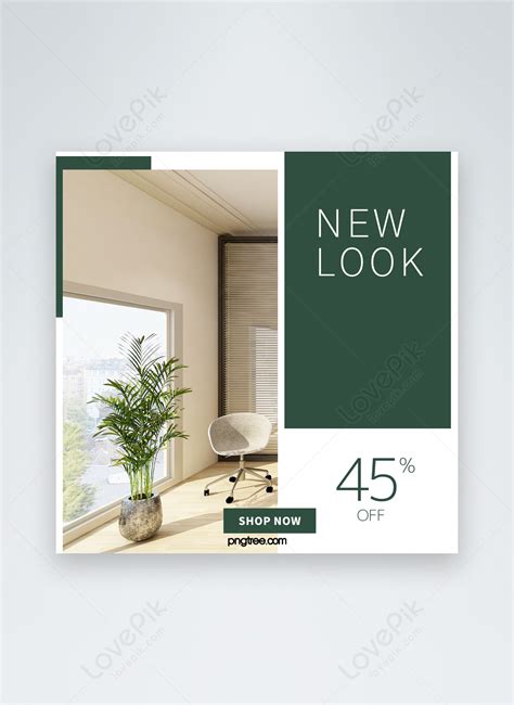 Green minimalist furniture promotion pop-up window template image ...