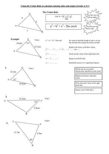 Sine And Cosine Rule Worksheet Doc – Thekidsworksheet