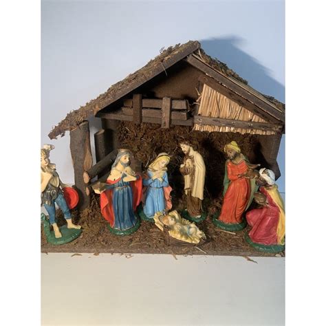 RARE Italy Vintage Nativity SET Hand Painted Italian Lot of 7 STABLE - Etsy